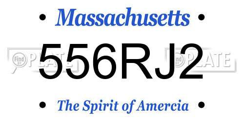 556RJ2 Massachusetts License Plate