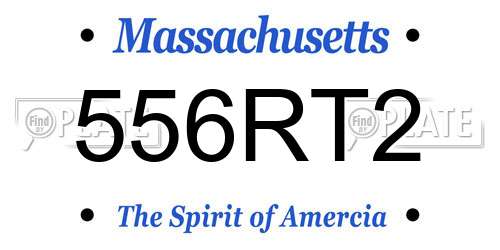 556RT2 Massachusetts License Plate