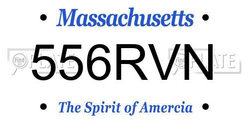 556RVN Massachusetts License Plate