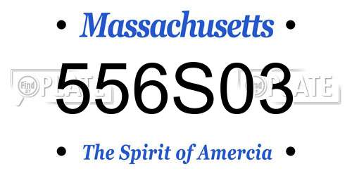 556S03 Massachusetts License Plate