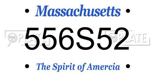 556S52 Massachusetts License Plate
