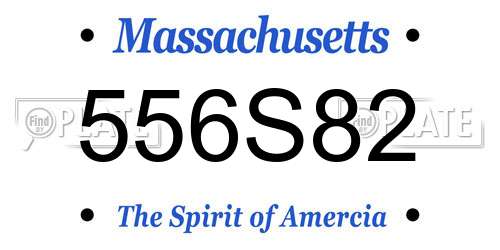 556S82 Massachusetts License Plate