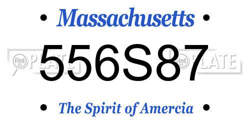 556S87 Massachusetts License Plate