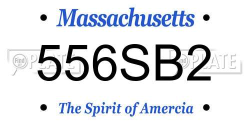 556SB2 Massachusetts License Plate