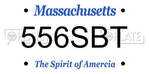 556SBT Massachusetts License Plate