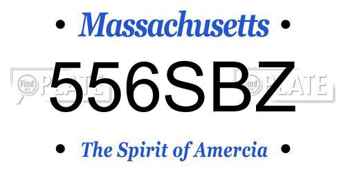 556SBZ Massachusetts License Plate