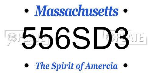 556SD3 Massachusetts License Plate