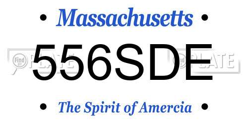 556SDE Massachusetts License Plate