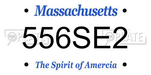556SE2 Massachusetts License Plate
