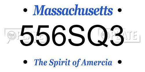 556SQ3 Massachusetts License Plate