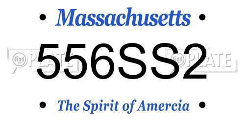 556SS2 Massachusetts License Plate
