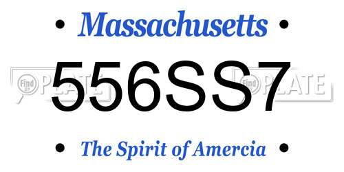 556SS7 Massachusetts License Plate