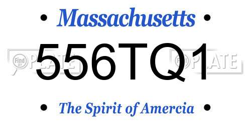 556TQ1 Massachusetts License Plate