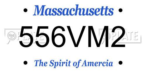 556VM2 Massachusetts License Plate