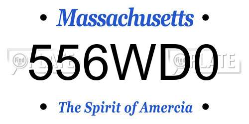 556WD0 Massachusetts License Plate