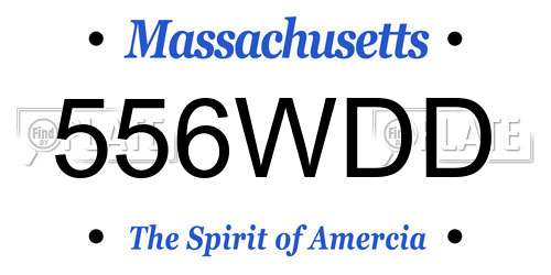556WDD Massachusetts License Plate