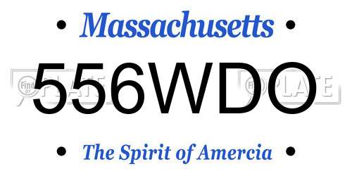 556WDO Massachusetts License Plate