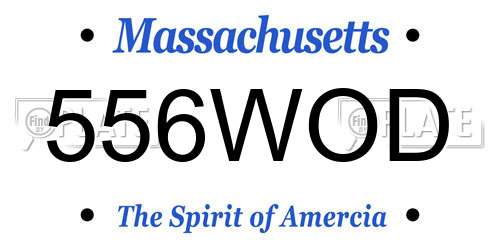 556WOD Massachusetts License Plate