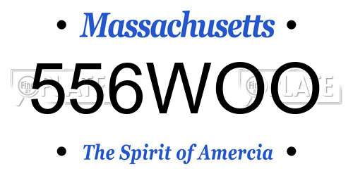 556WOO Massachusetts License Plate