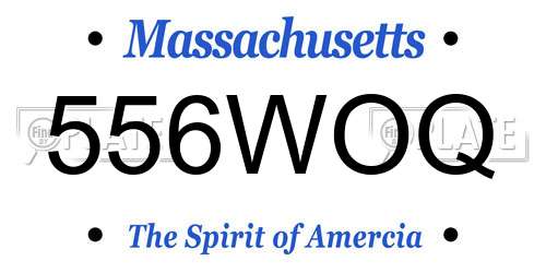 556WOQ Massachusetts License Plate