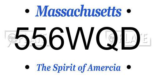 556WQD Massachusetts License Plate