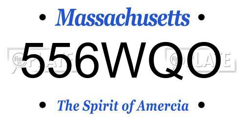 556WQO Massachusetts License Plate