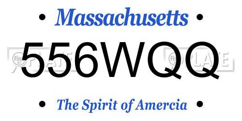 556WQQ Massachusetts License Plate