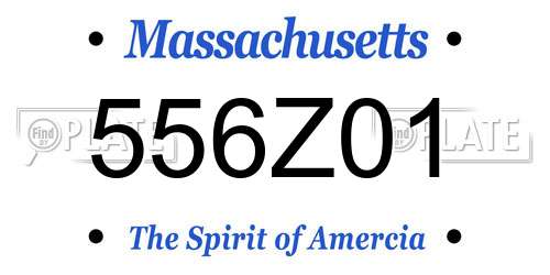 556Z01 Massachusetts License Plate
