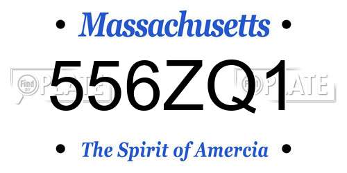 556ZQ1 Massachusetts License Plate