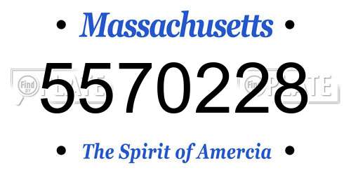 5570228 Massachusetts License Plate