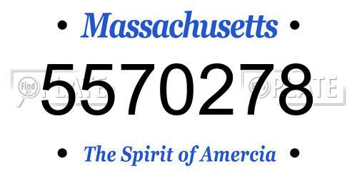 5570278 Massachusetts License Plate