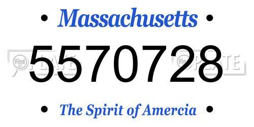 5570728 Massachusetts License Plate