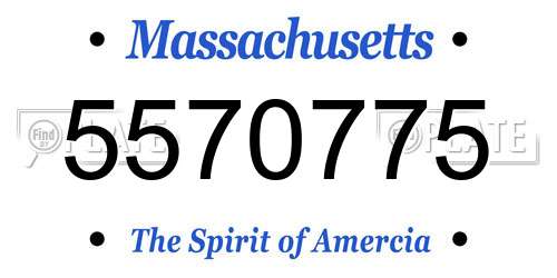 5570775 Massachusetts License Plate