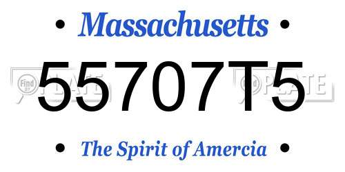 55707T5 Massachusetts License Plate