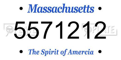 5571212 Massachusetts License Plate
