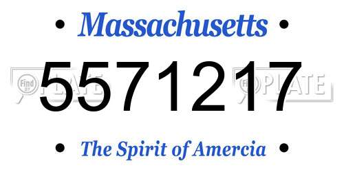 5571217 Massachusetts License Plate