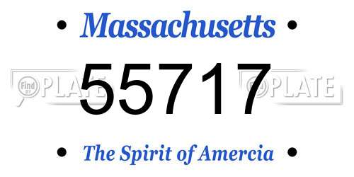 55717 Massachusetts License Plate