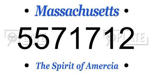 5571712 Massachusetts License Plate