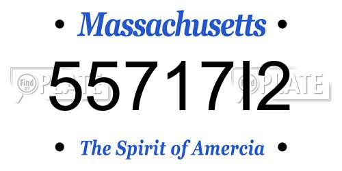 55717I2 Massachusetts License Plate