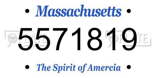 5571819 Massachusetts License Plate