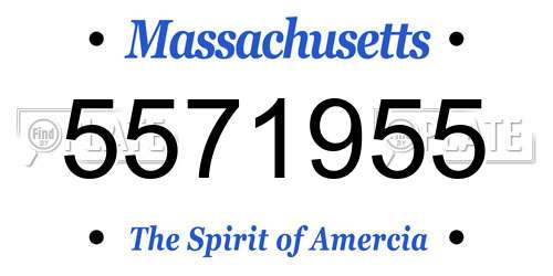 5571955 Massachusetts License Plate
