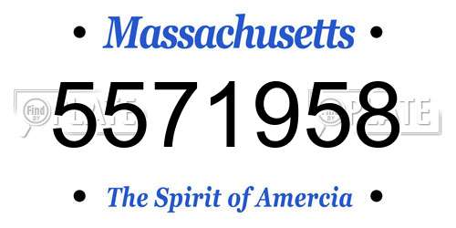 5571958 Massachusetts License Plate