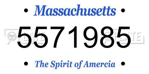 5571985 Massachusetts License Plate
