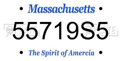 55719S5 Massachusetts License Plate
