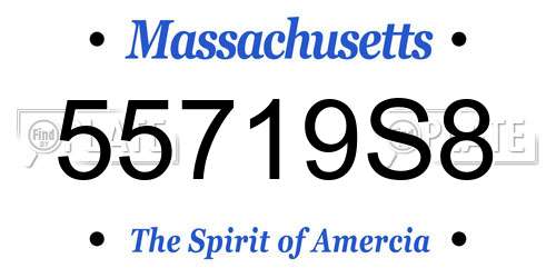 55719S8 Massachusetts License Plate