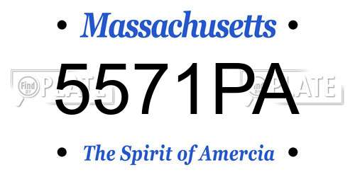 5571PA Massachusetts License Plate