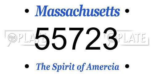 55723 Massachusetts License Plate
