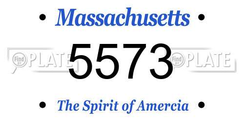 5573 Massachusetts License Plate