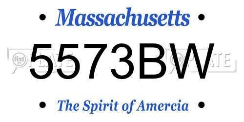 5573BW Massachusetts License Plate