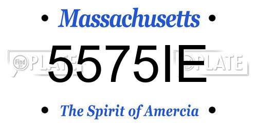 5575IE Massachusetts License Plate